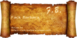 Fack Barbara névjegykártya